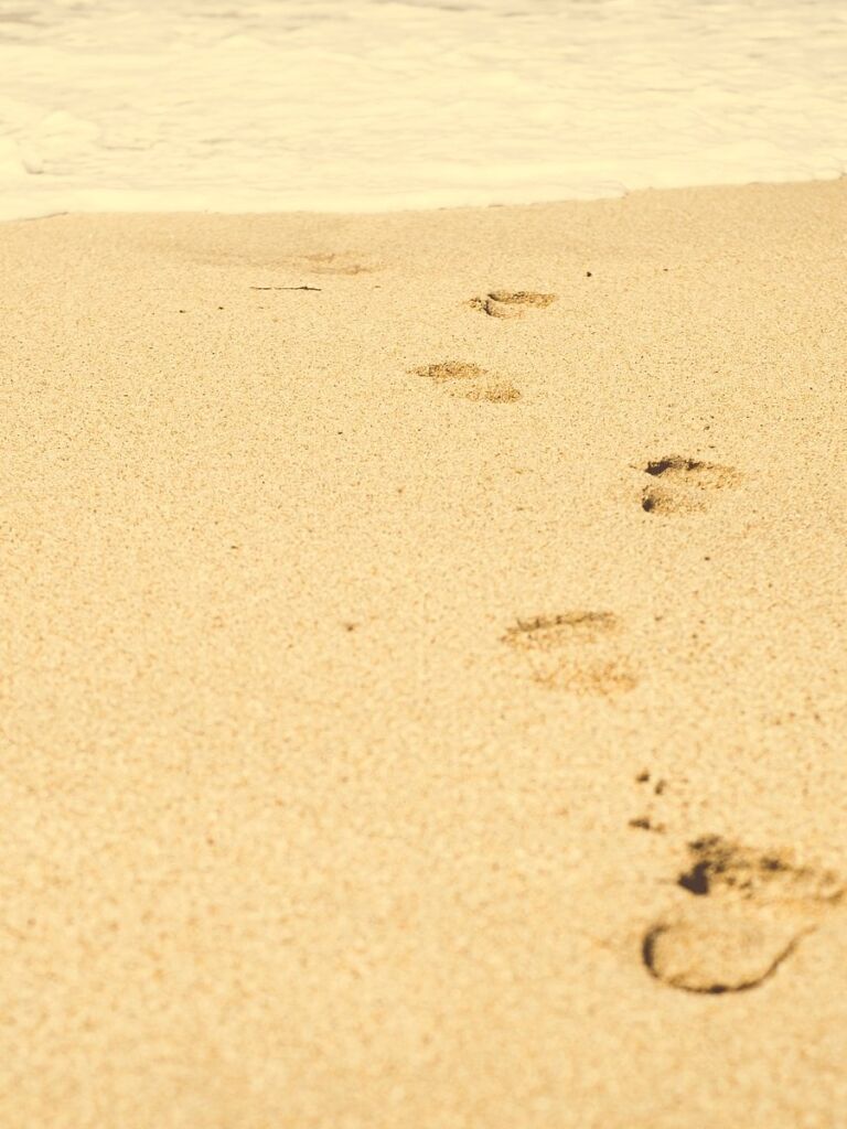 Footprints in sand symbolizing the emotional journey of EMDR therapy.