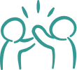 High five icon, representing how we focus on supporting your success.